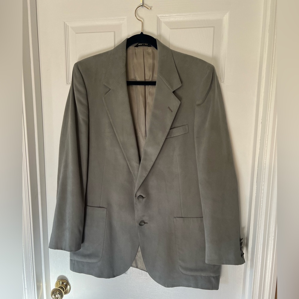 Vintage Lanvin Dove Gray Feather Suede Large